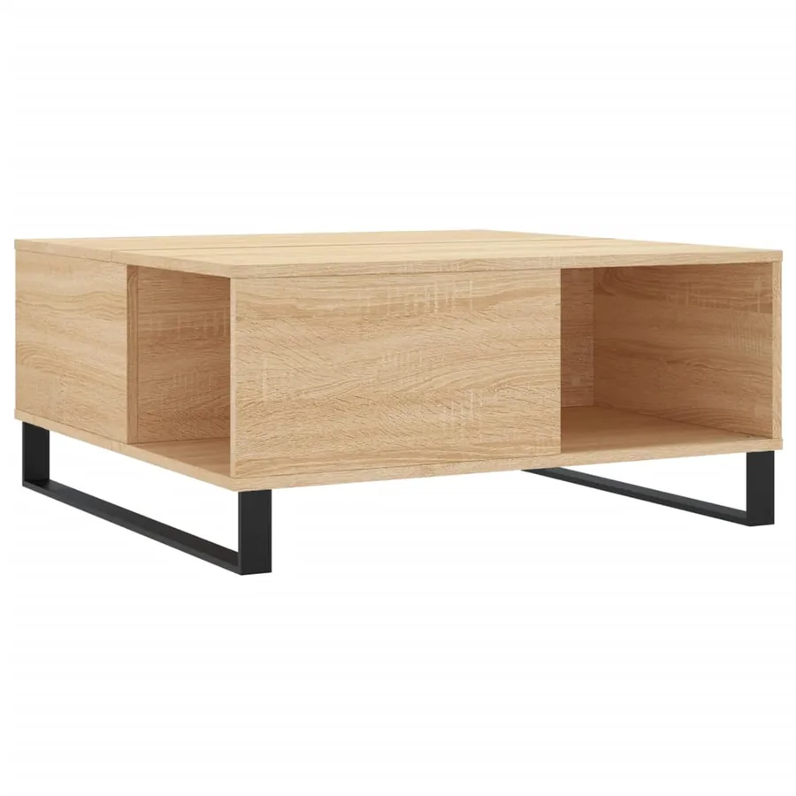 Table basse chêne sonoma 80x80x36,5 cm bois d'ingénierie - 6