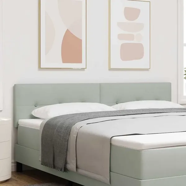 Tête de lit LED avec bandes LED Gris clair 180 cm Velours