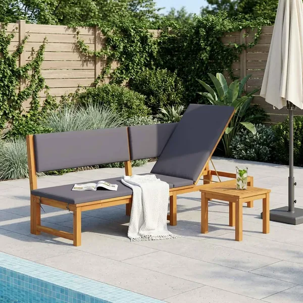 Transat Huile Naturelle 200 x 57 x 75cm Bois d'acacia massif