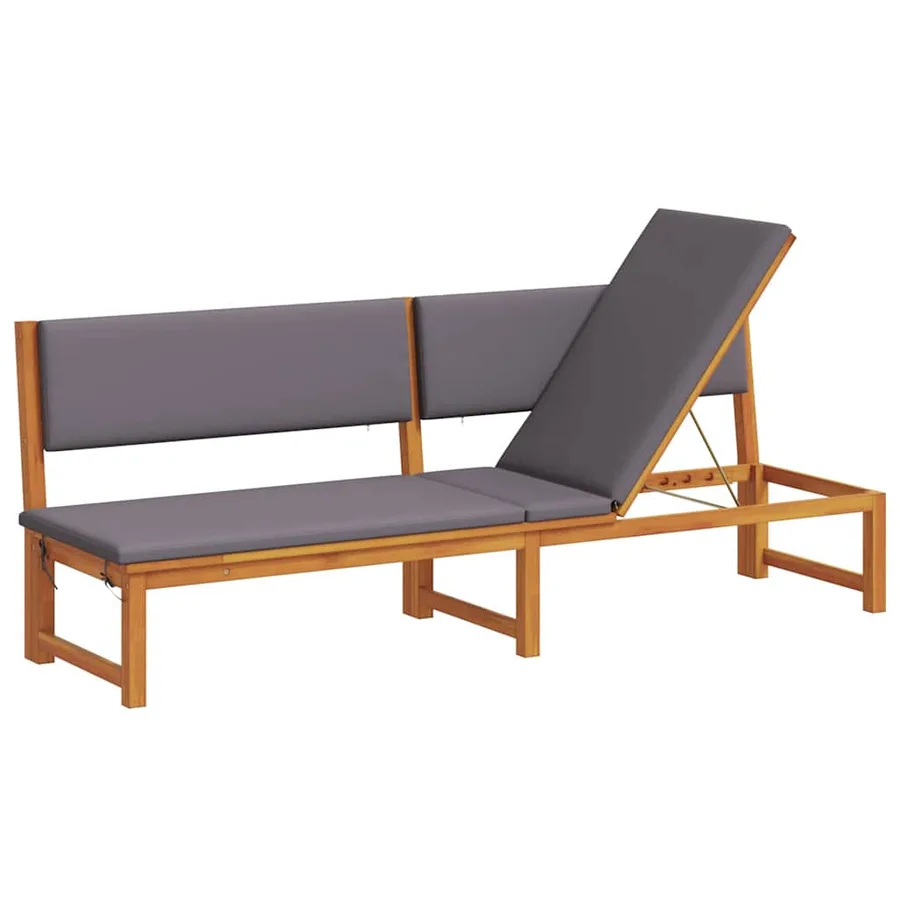 Transat Huile Naturelle 200 x 57 x 75cm Bois d'acacia massif - 2