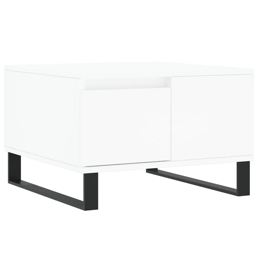 Table basse blanc 55x55x36,5 cm bois d'ingénierie - 2