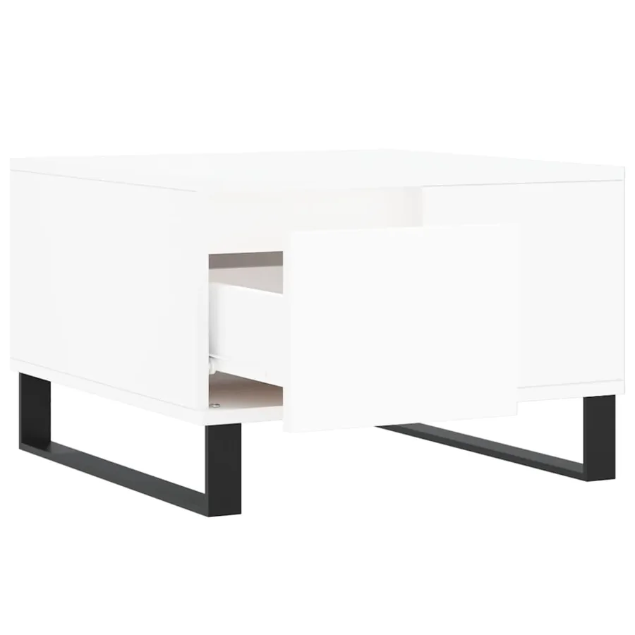 Table basse blanc 55x55x36,5 cm bois d'ingénierie - 6