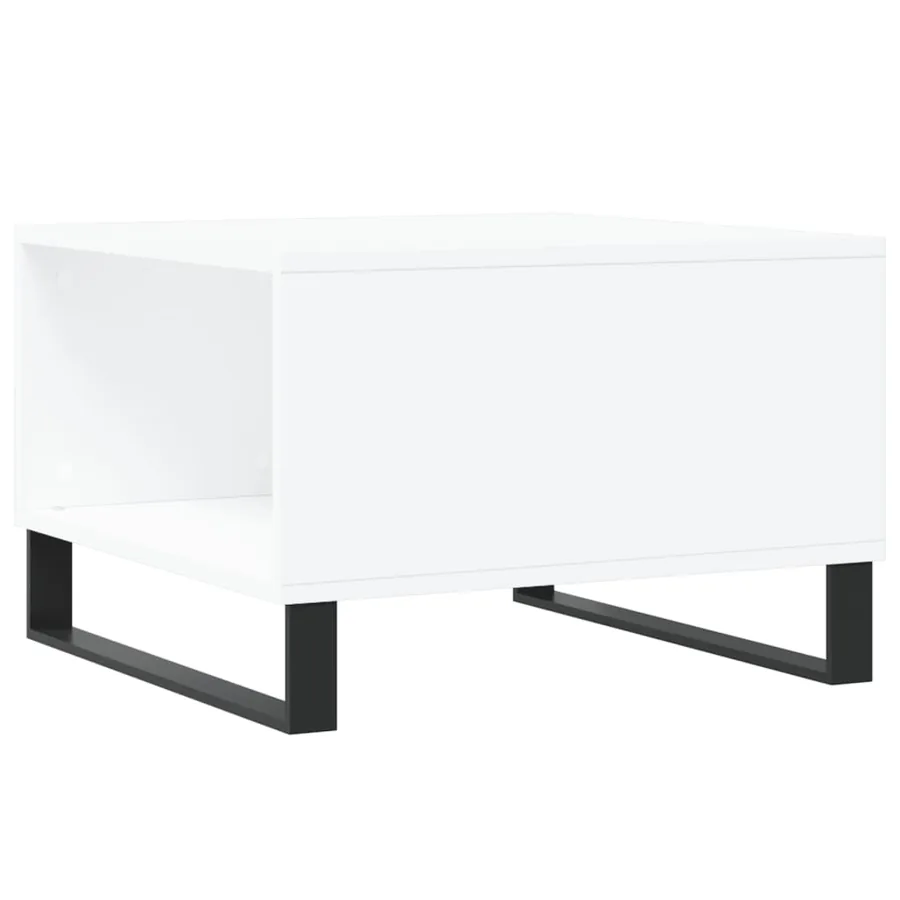 Table basse blanc 55x55x36,5 cm bois d'ingénierie - 8