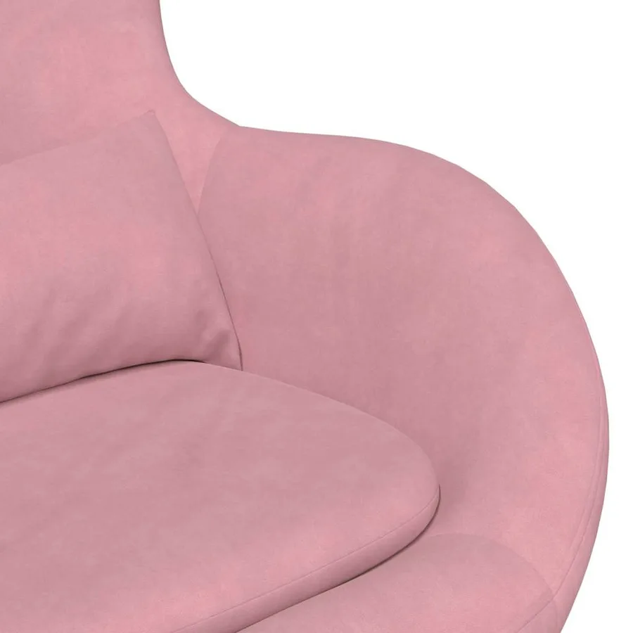 Fauteuil œuf Rose 63 x 73 x 90 cm Velours - 7