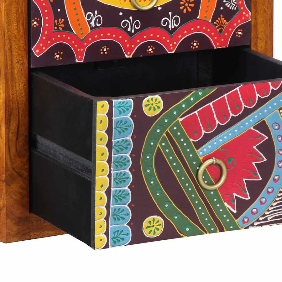 Cabinet de chevet Marron 35 x 30 x 40 cm Bois d'Acacia Massif - 9