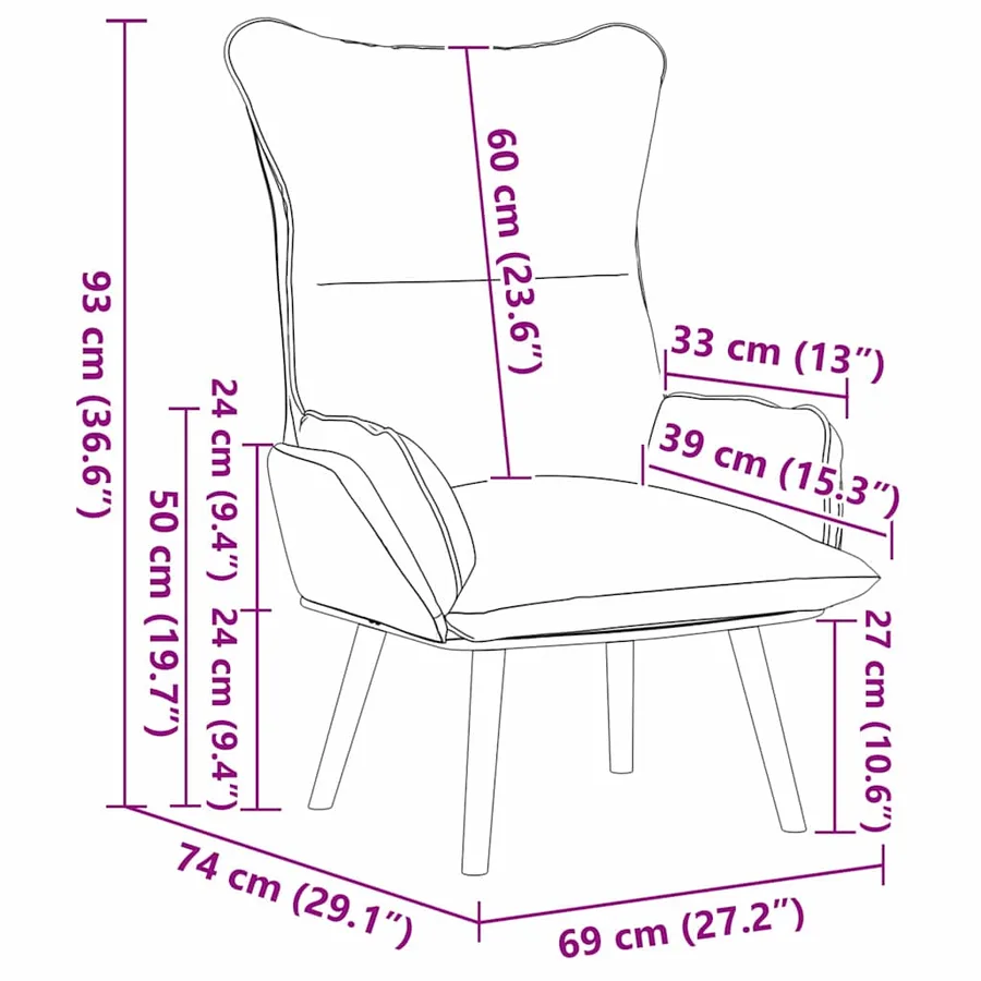 fauteuil Gris clair 69 x 74 x 93 cm Tissu et Contreplaqué - 9