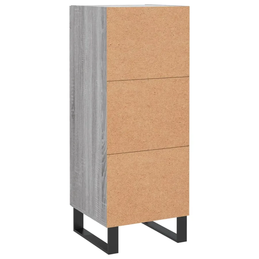 Buffet Sonoma gris 34,5x34x90 cm Bois d'ingénierie - 8