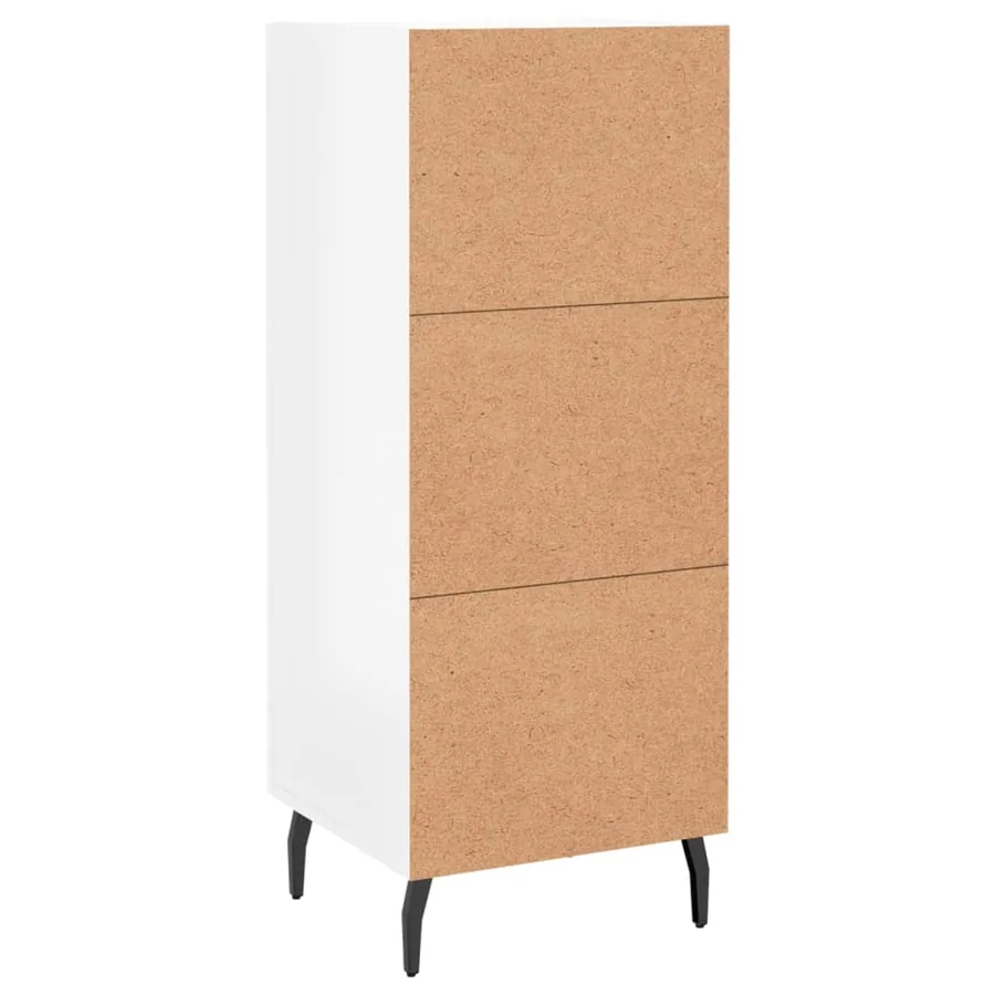 Buffet Blanc brillant 34,5x34x90 cm Bois d'ingénierie - 8