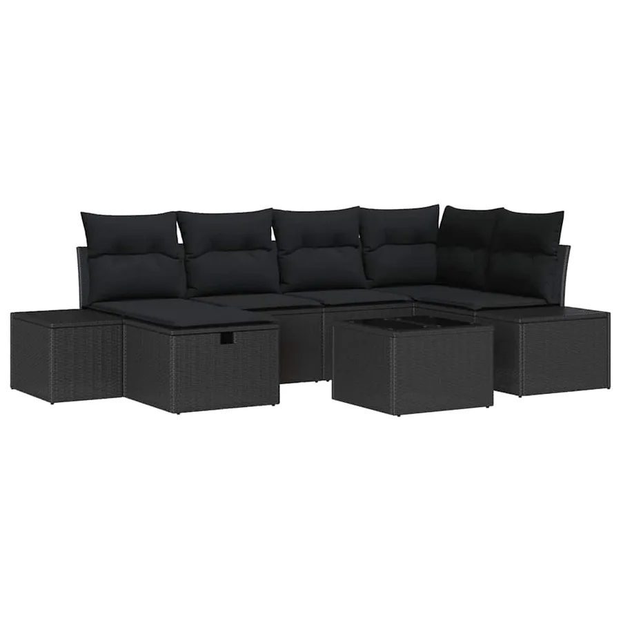 Ensemble de Canapés avec coussin 6 pcs polyrotin - 2