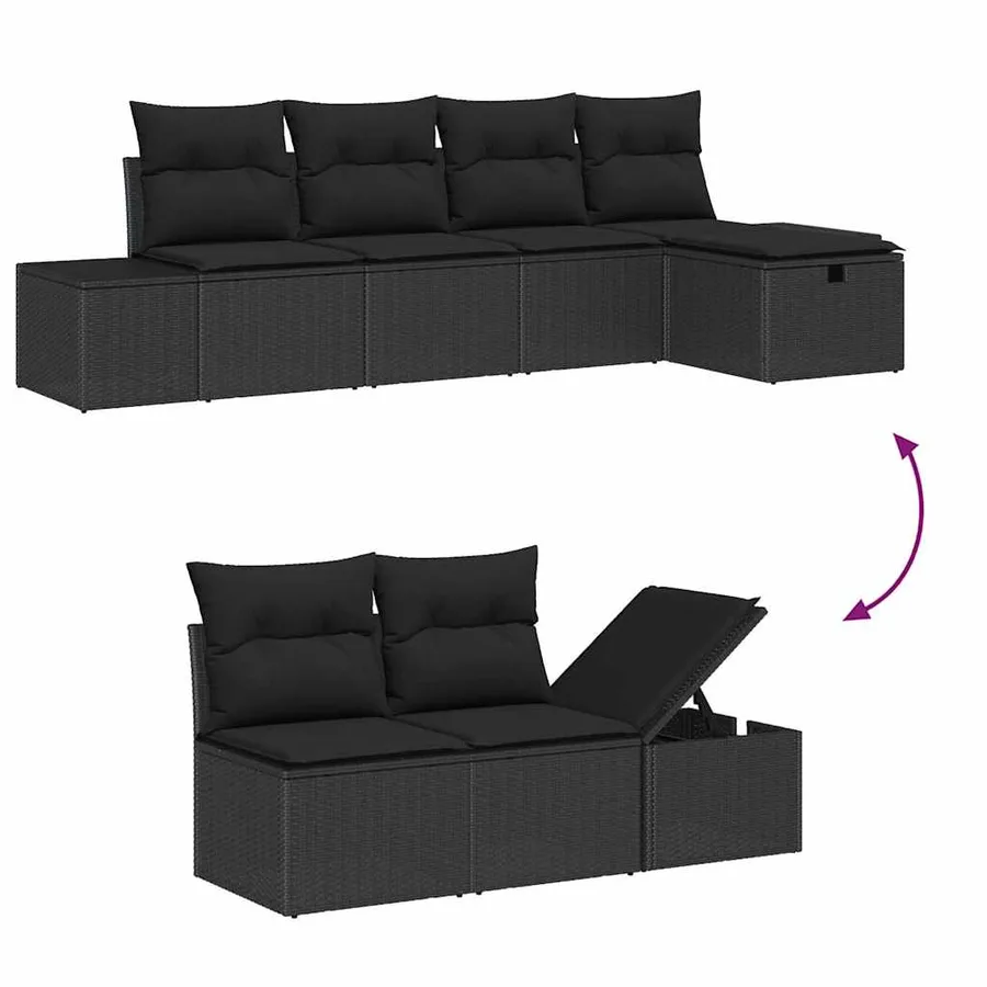 Ensemble de Canapés avec coussin 6 pcs polyrotin - 13
