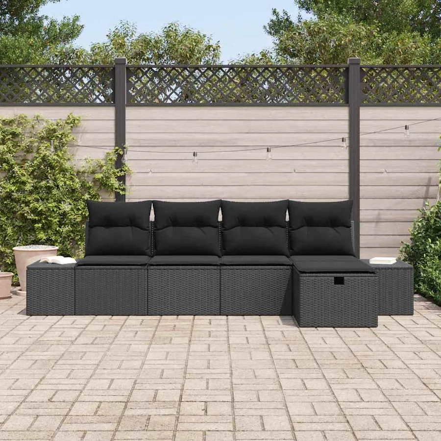 Ensemble de Canapés avec coussin 6 pcs polyrotin - 3