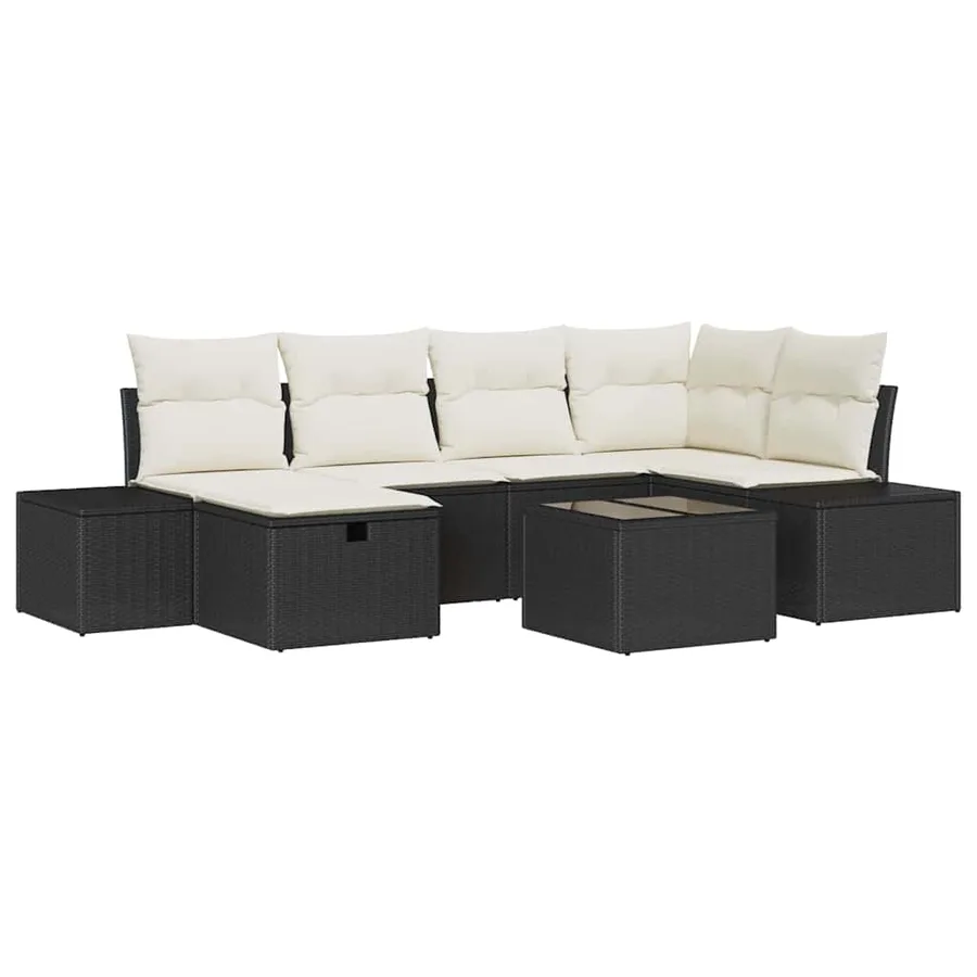 Ensemble de Canapés avec coussin 7 pcs polyrotin - 2