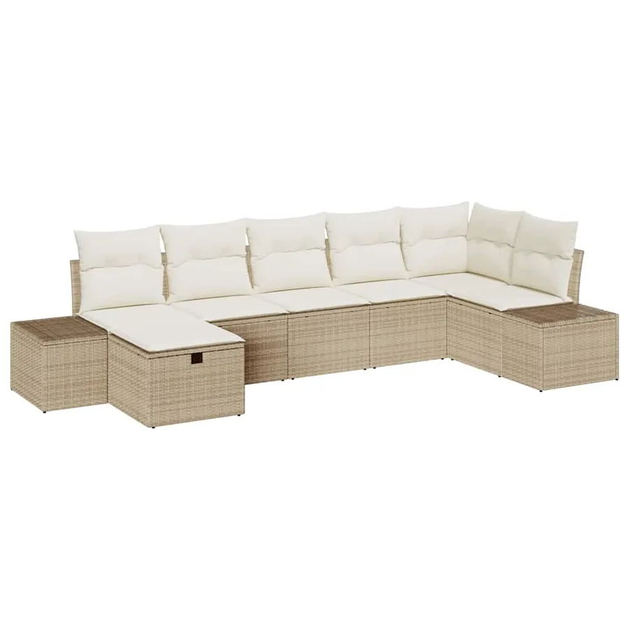 Ensemble de Canapés avec coussin 7 pcs polyrotin - 2