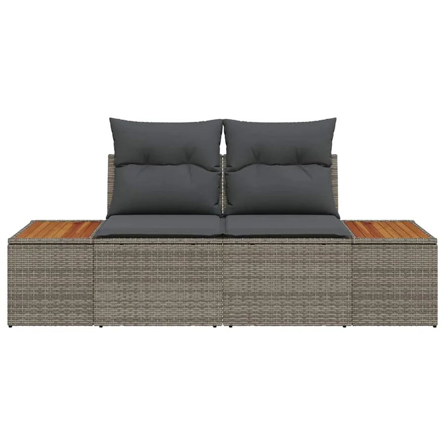 Canapé de jardin Gris 184 x 62 x 85cm polyrotin - 5