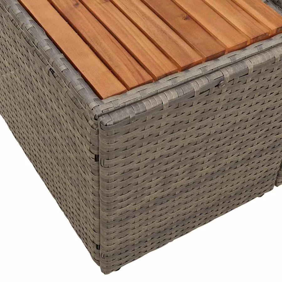 Canapé de jardin Gris 184 x 62 x 85cm polyrotin - 7