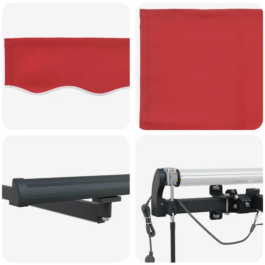 Auvent rétractable Rouge 350 x 250 cm Polyester - 8