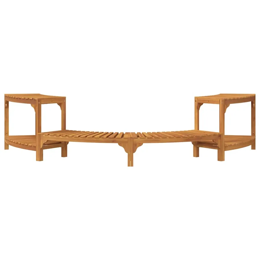Enceinte de bain à remous demi-ronde Marron 252 x 112 x 55,5 cm - 5