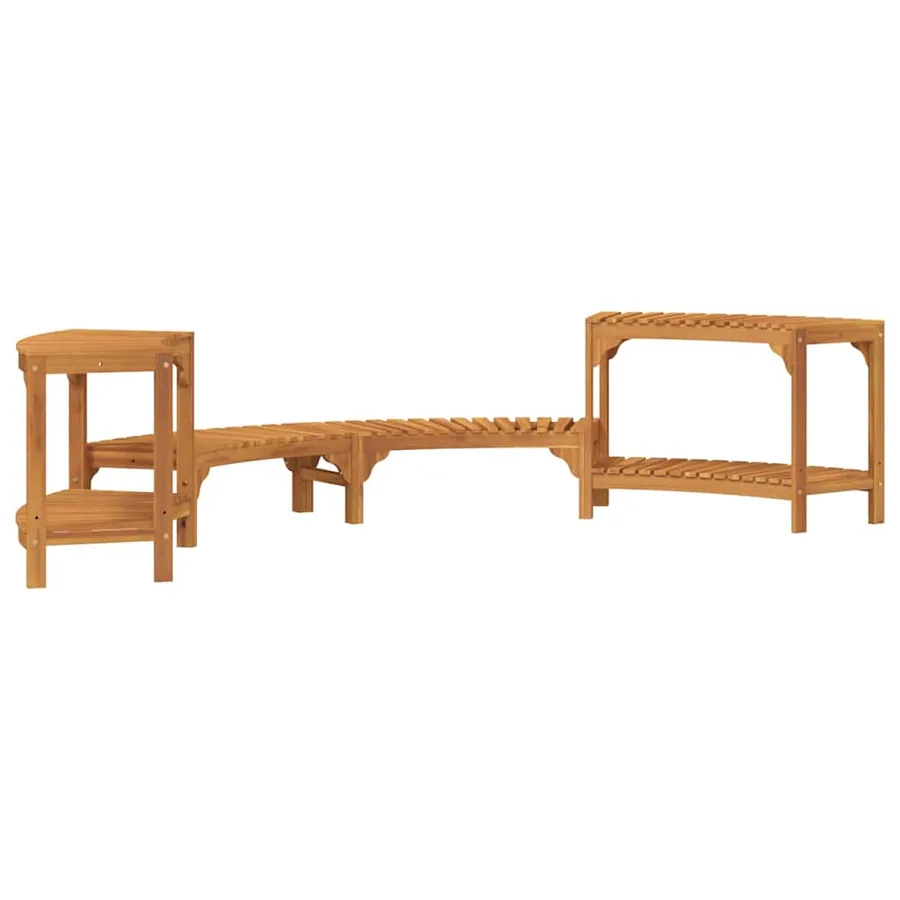 Enceinte de bain à remous demi-ronde Marron 252 x 112 x 55,5 cm - 7