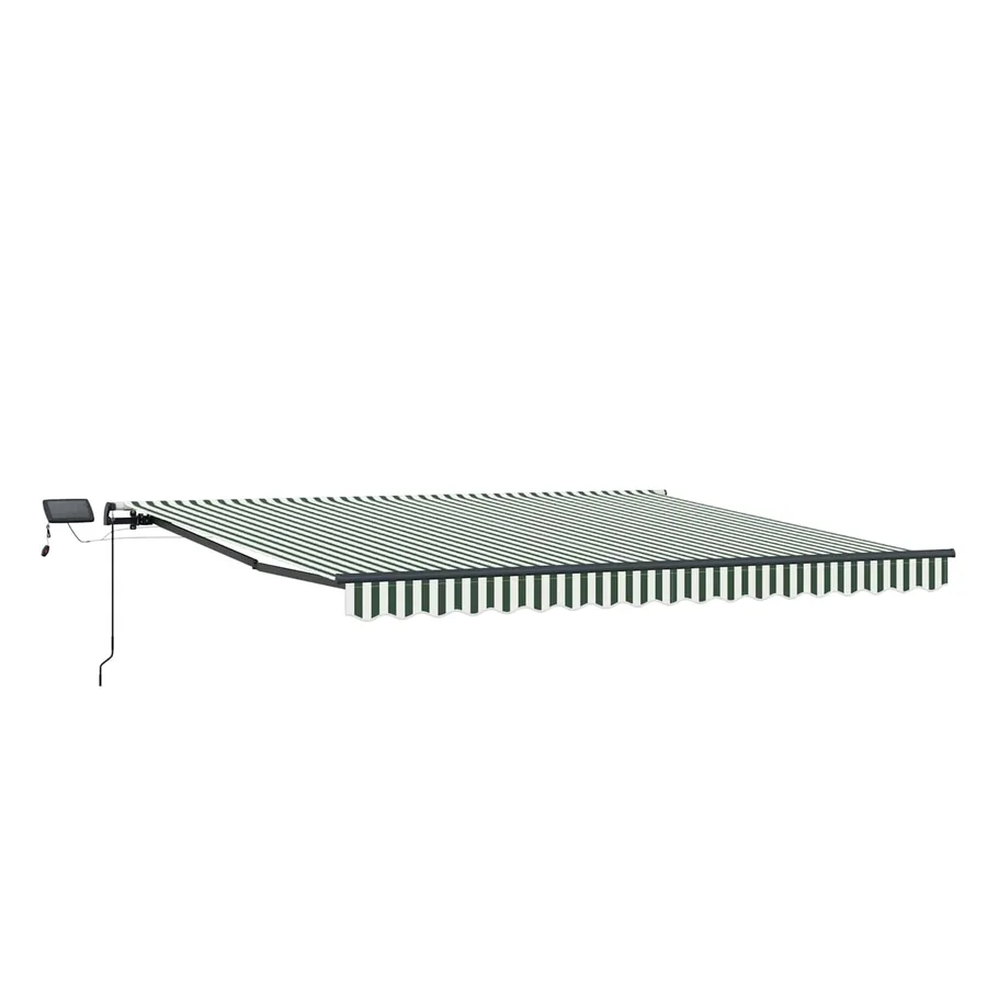 Auvent rétractable Vert et blanc 450 × 300 cm - 2