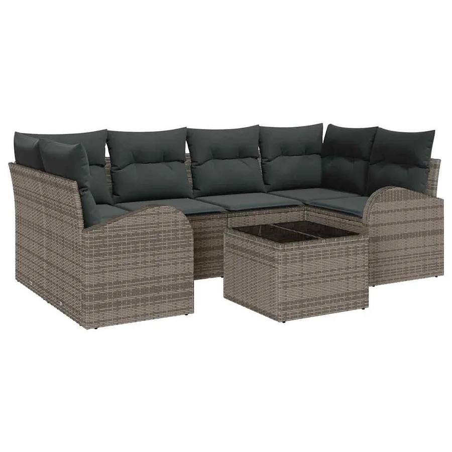 Ensemble de canapé de jardin Gris 55 x 55 x 37 cm polyrotin - 2