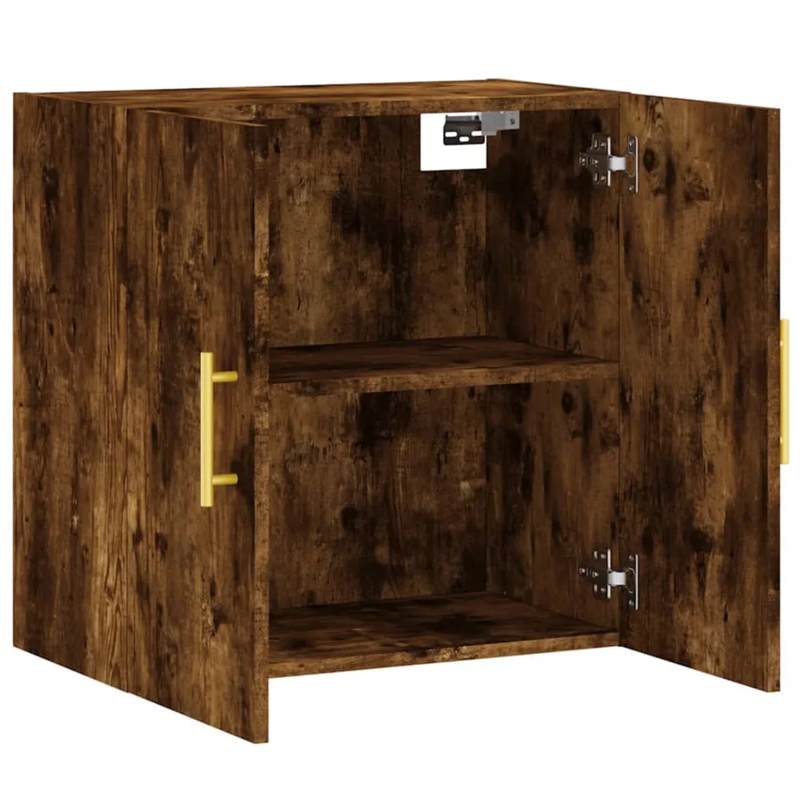 Armoire murale chêne fumé 60x31x60 cm bois d'ingénierie - 6