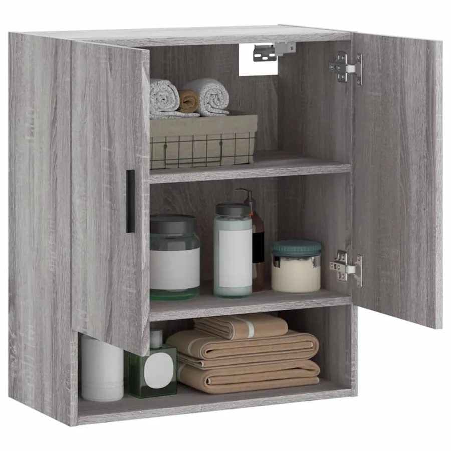 Armoire murale sonoma gris 60x31x70 cm bois d'ingénierie - 4