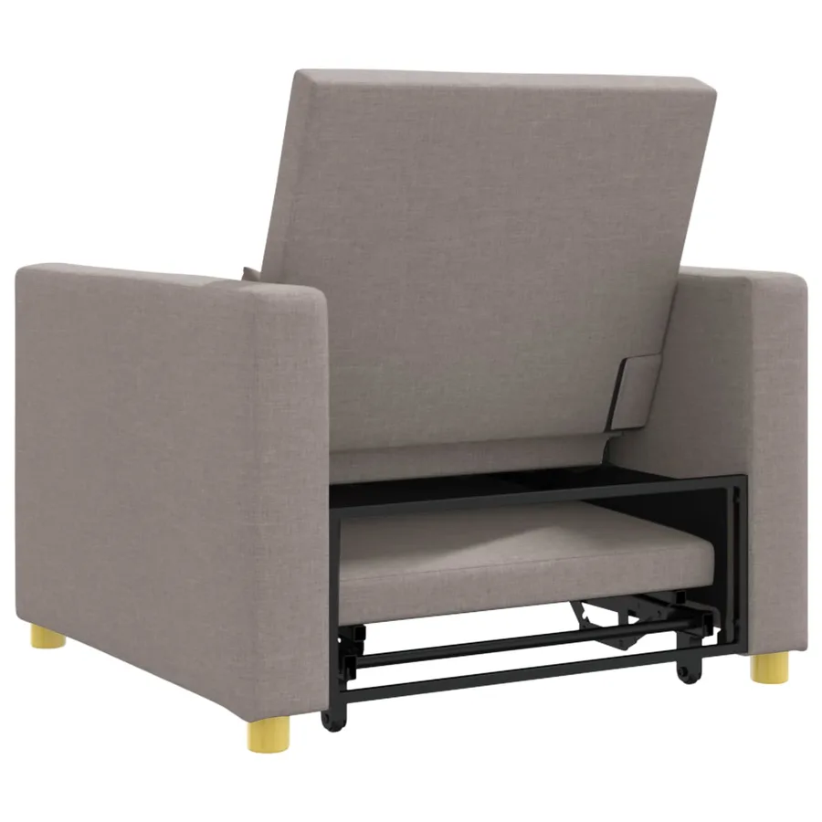 Canapé-lit escamotable simple Taupe 90 x 165 x 87 cm tissu - 7
