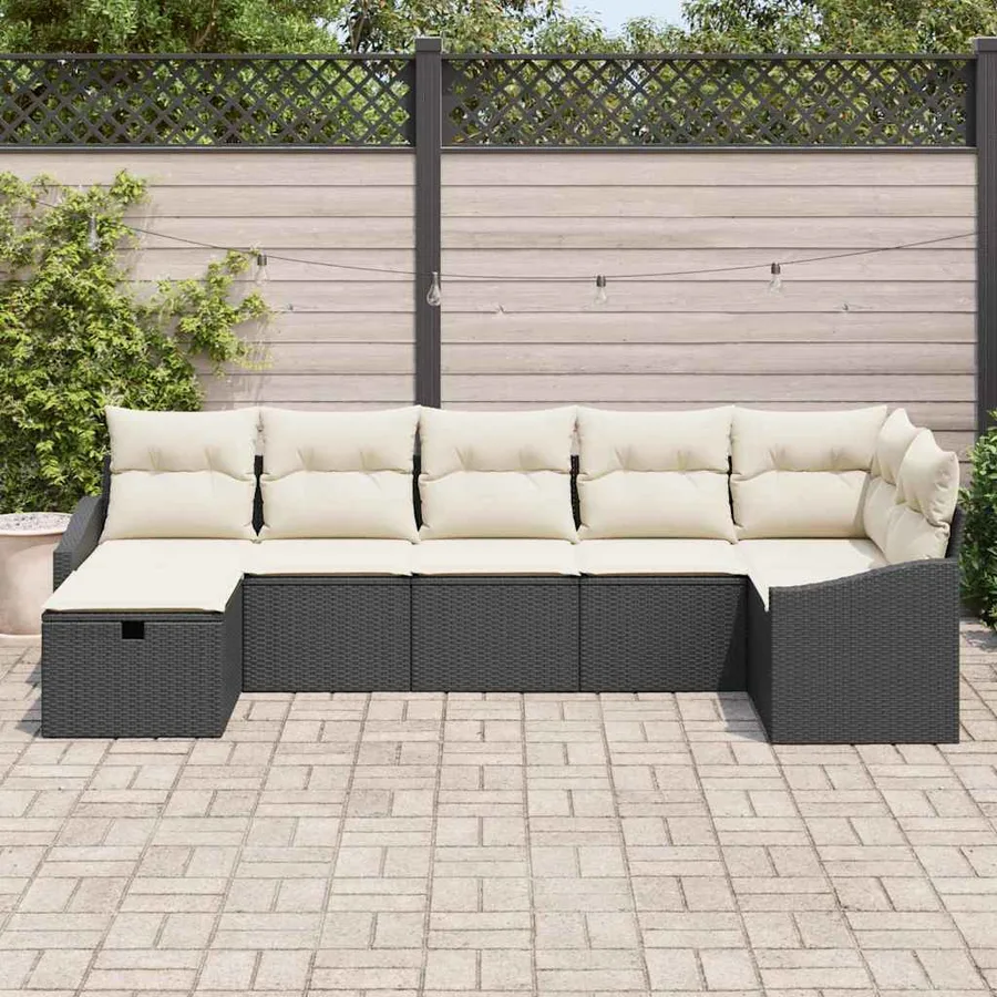 Ensemble de Canapés avec coussin 7 pcs polyrotin - 3