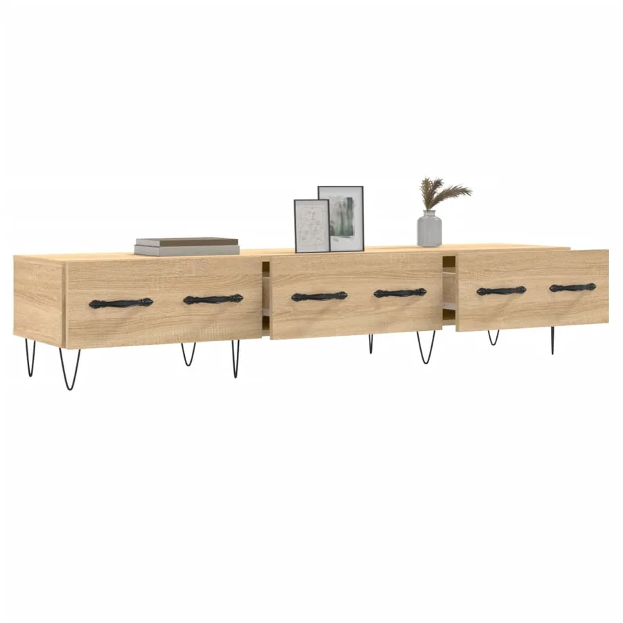 Meuble TV chêne sonoma 150x36x30 cm bois d'ingénierie - 4