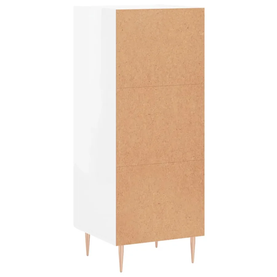 Buffet Blanc brillant 34,5x34x90 cm Bois d'ingénierie - 8