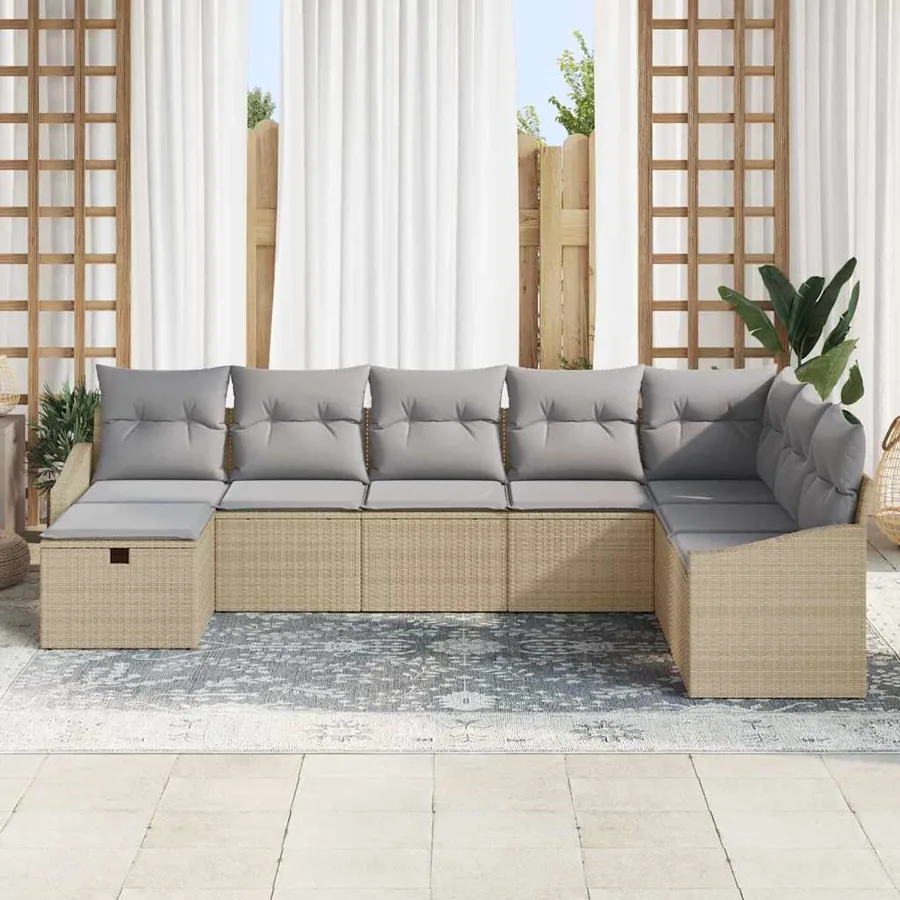 Ensemble de Canapés avec coussin 9 pcs polyrotin - 3