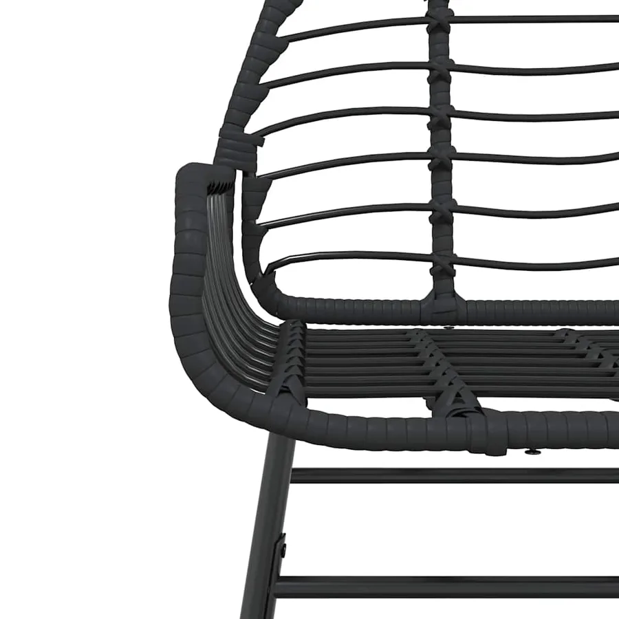 Ensemble à manger de jardin 5 pcs noir résine tressée verre - 8