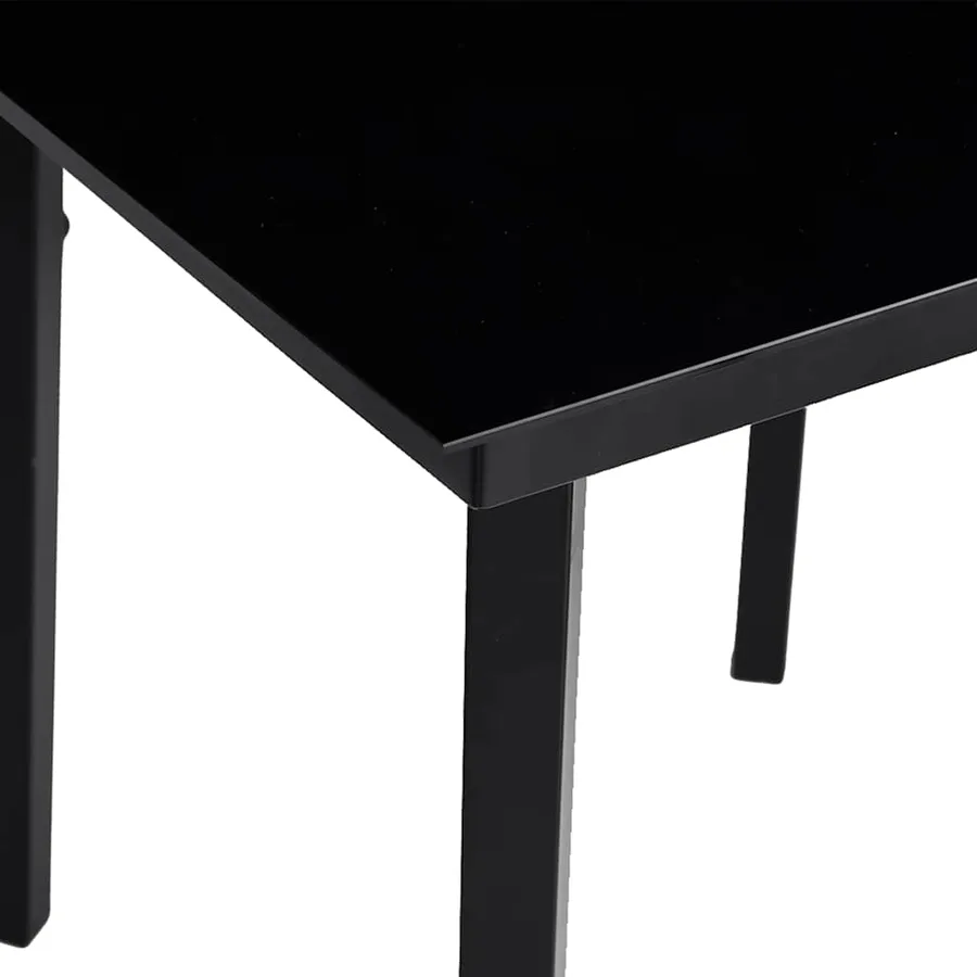 Ensemble à manger de jardin 5 pcs noir résine tressée verre - 9