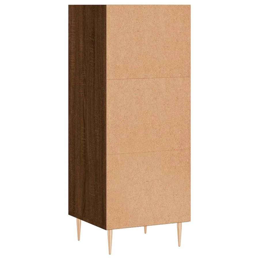 Buffet chêne marron 34,5x32,5x90 cm bois d'ingénierie - 6