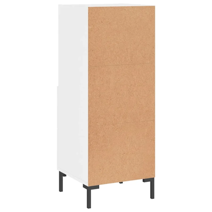 Buffet Blanc brillant 34,5x34x90 cm Bois d'ingénierie - 8