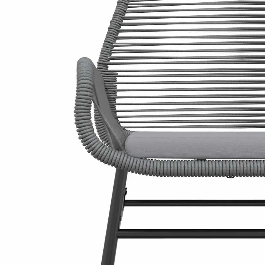 Ensemble à manger jardin coussins 3 pcs gris poly rotin verre - 8