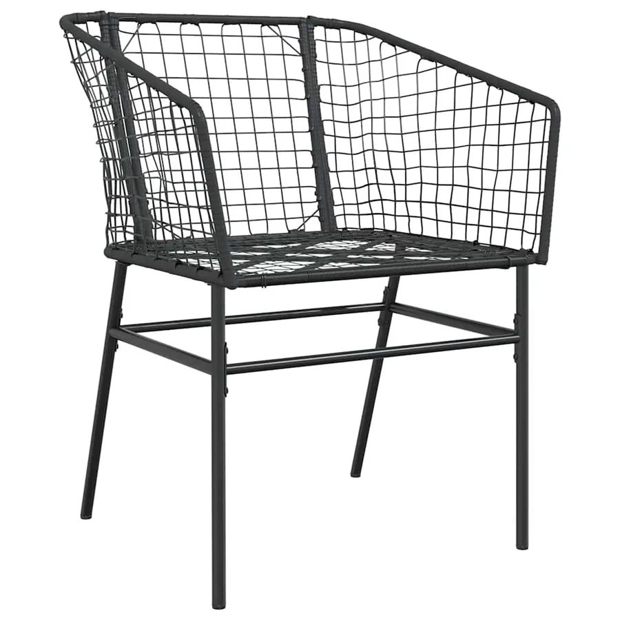 Ensemble à manger de jardin 3 pcs noir résine tressée verre - 4