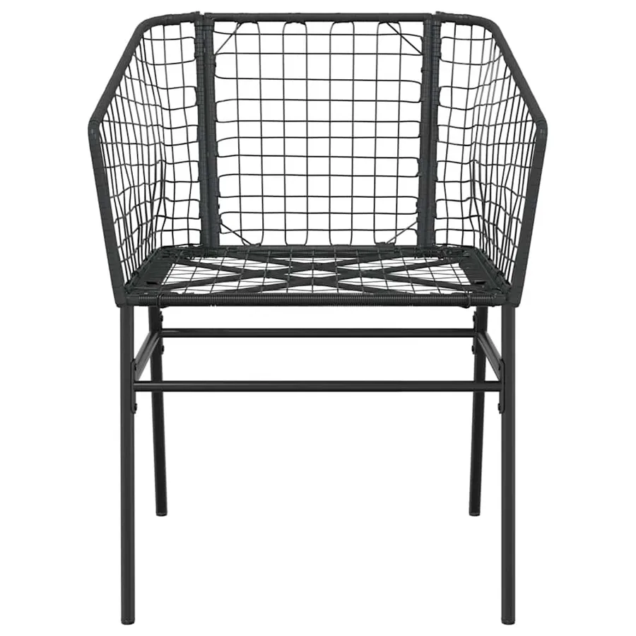Ensemble à manger de jardin 3 pcs noir résine tressée verre - 6