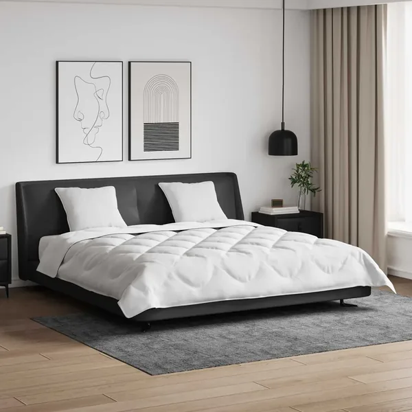 Couette avec oreiller 3 pcs Blanc Microfibre