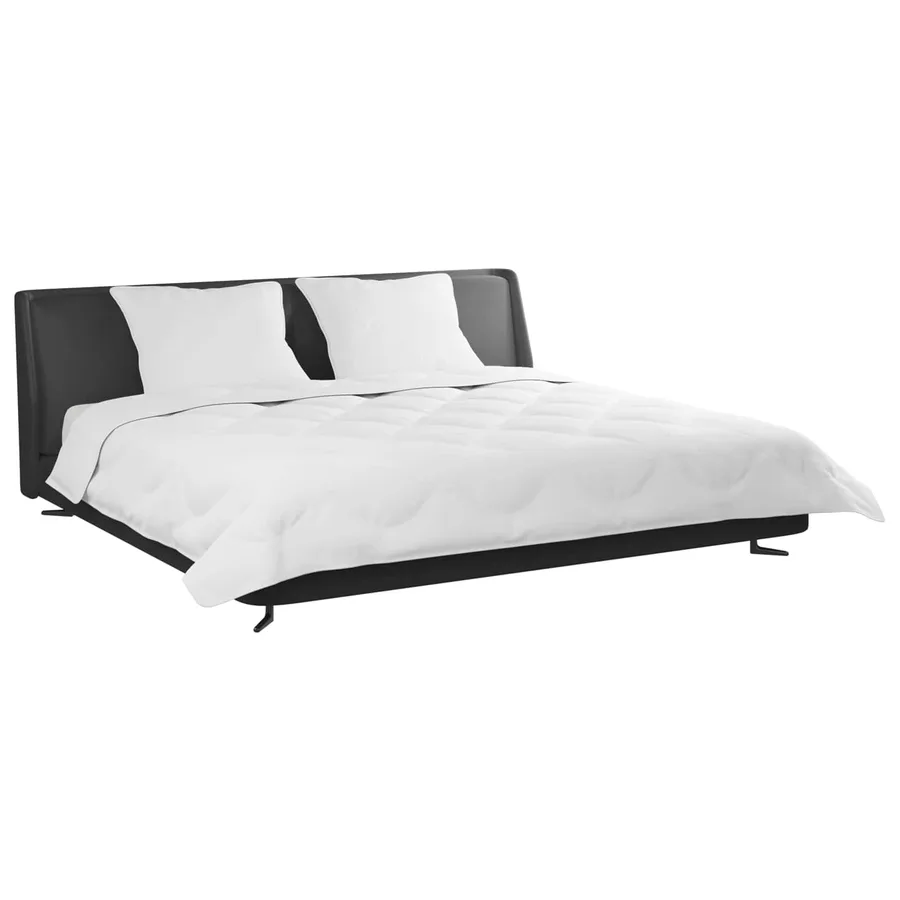 Couette avec Oreillers 3 pcs Blanc Microfibre et Plumes D'oie - 3