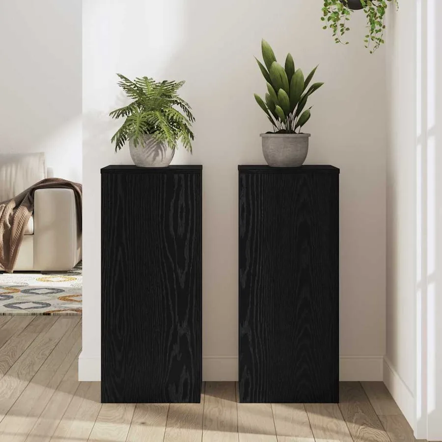 Support de Plante 2 pcs Chêne noir 30 x 30 x 70 cm - 4