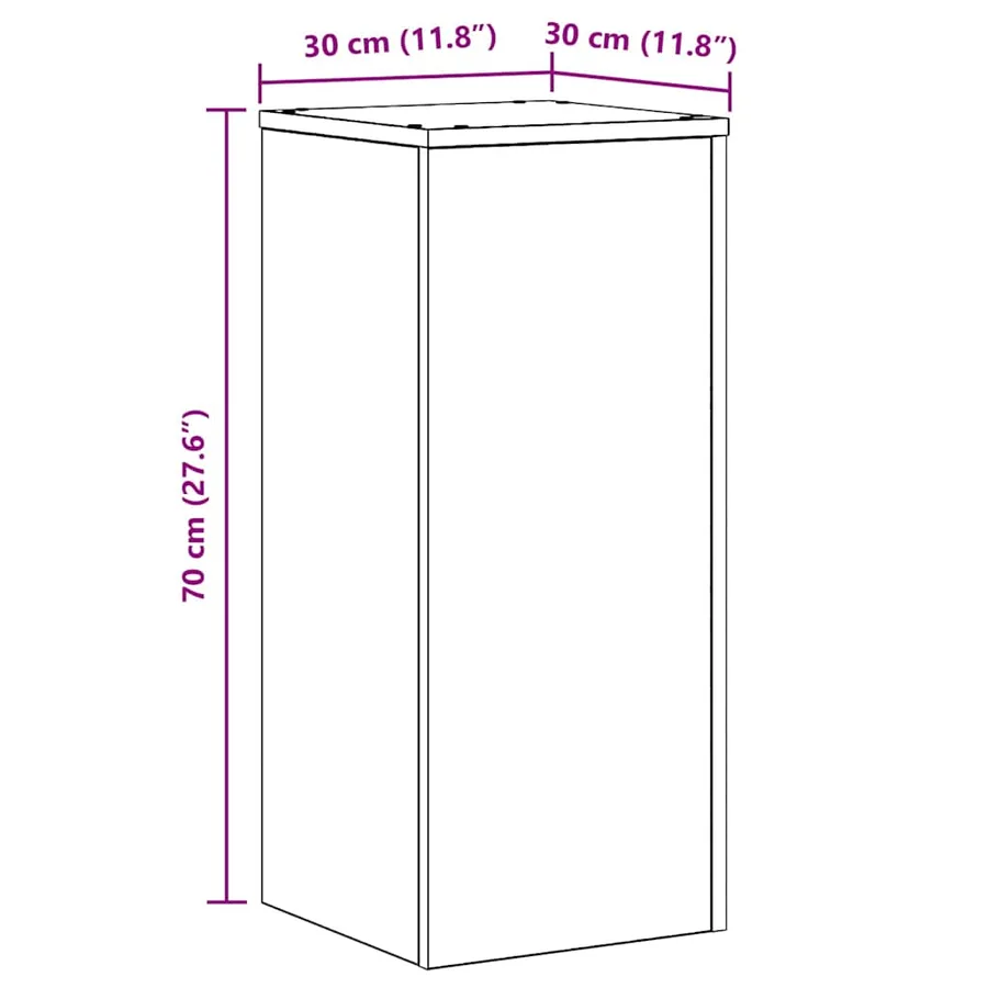 Support de Plante 2 pcs Chêne noir 30 x 30 x 70 cm - 8