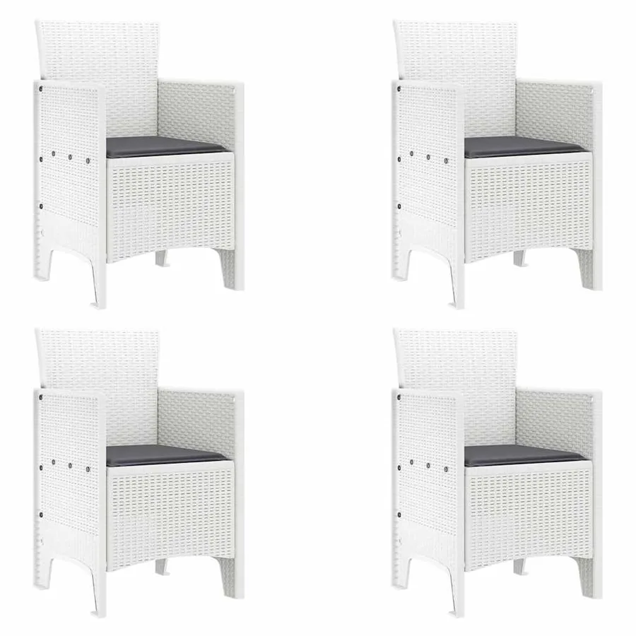 Chaise de jardin 4 pcs Blanc 53 x 49 x 85 cm Polypropylène - 2