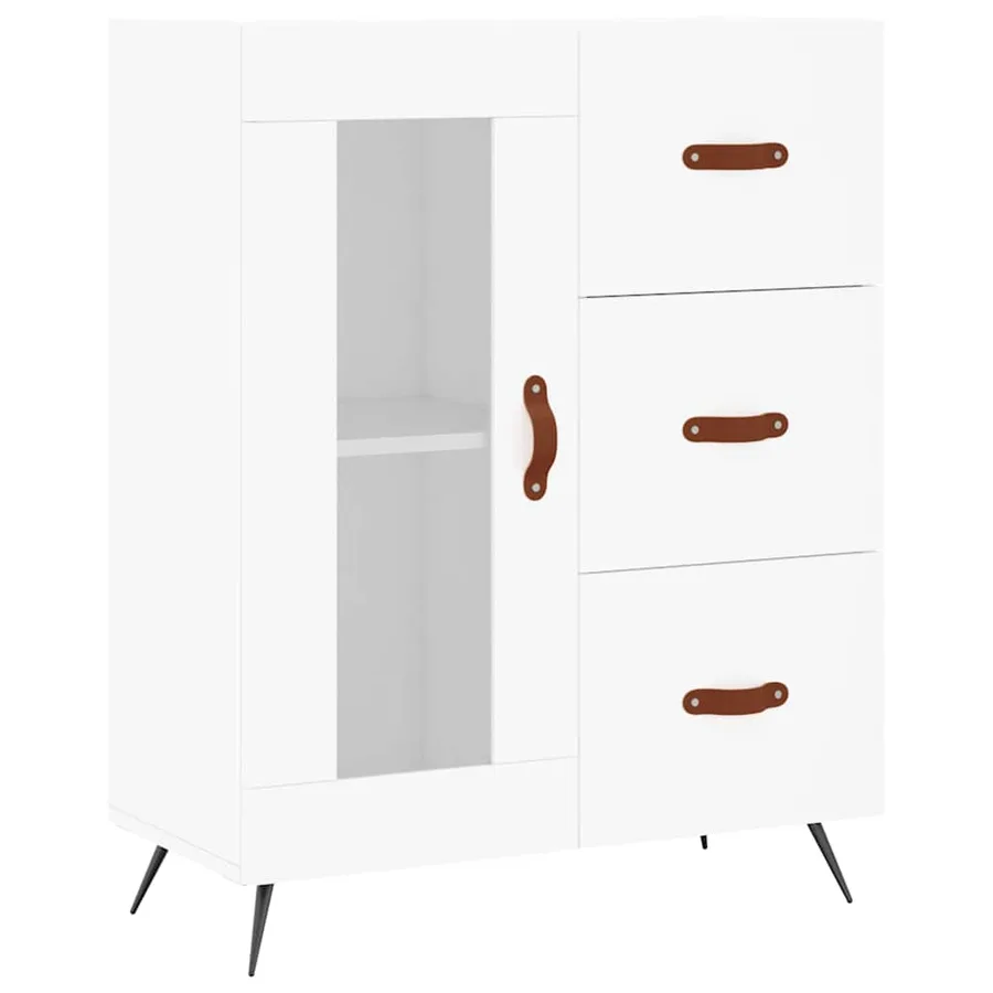 Buffet blanc 69,5x34x90 cm bois d'ingénierie - 2