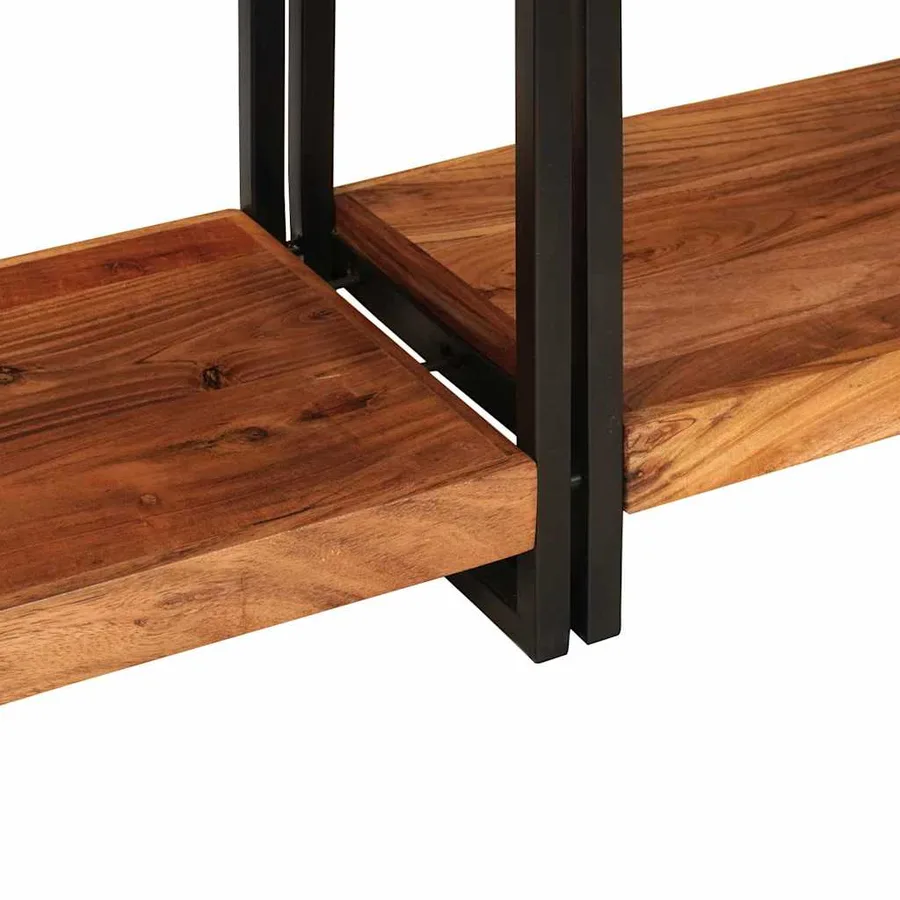 Tables console avec tiroir 2 pcs Marron Bois d'Acacia Massif - 9