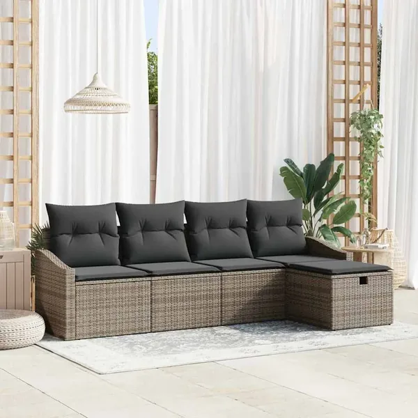 Ensemble de Canapés avec coussin 6 pcs polyrotin