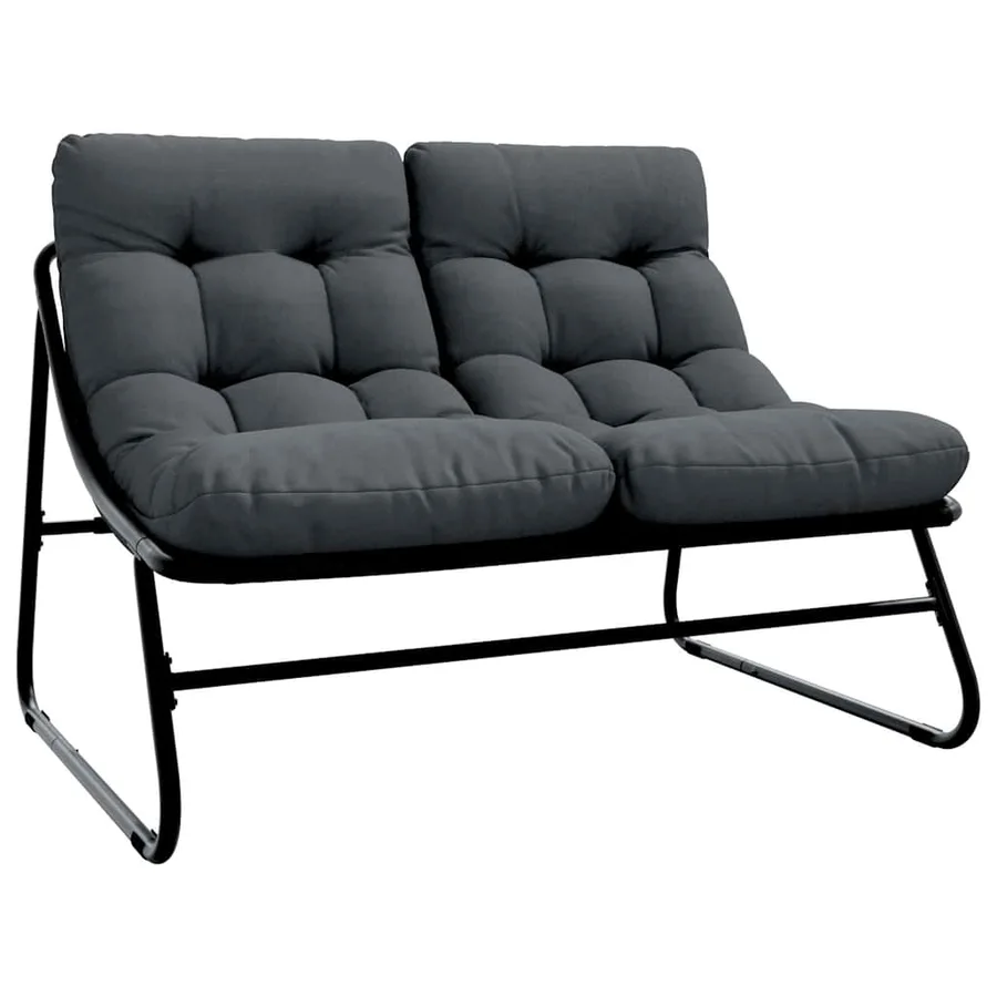 Mobilier de jardin Noir 110 x 81 x 71 cm Acier enduit de poudre - 2