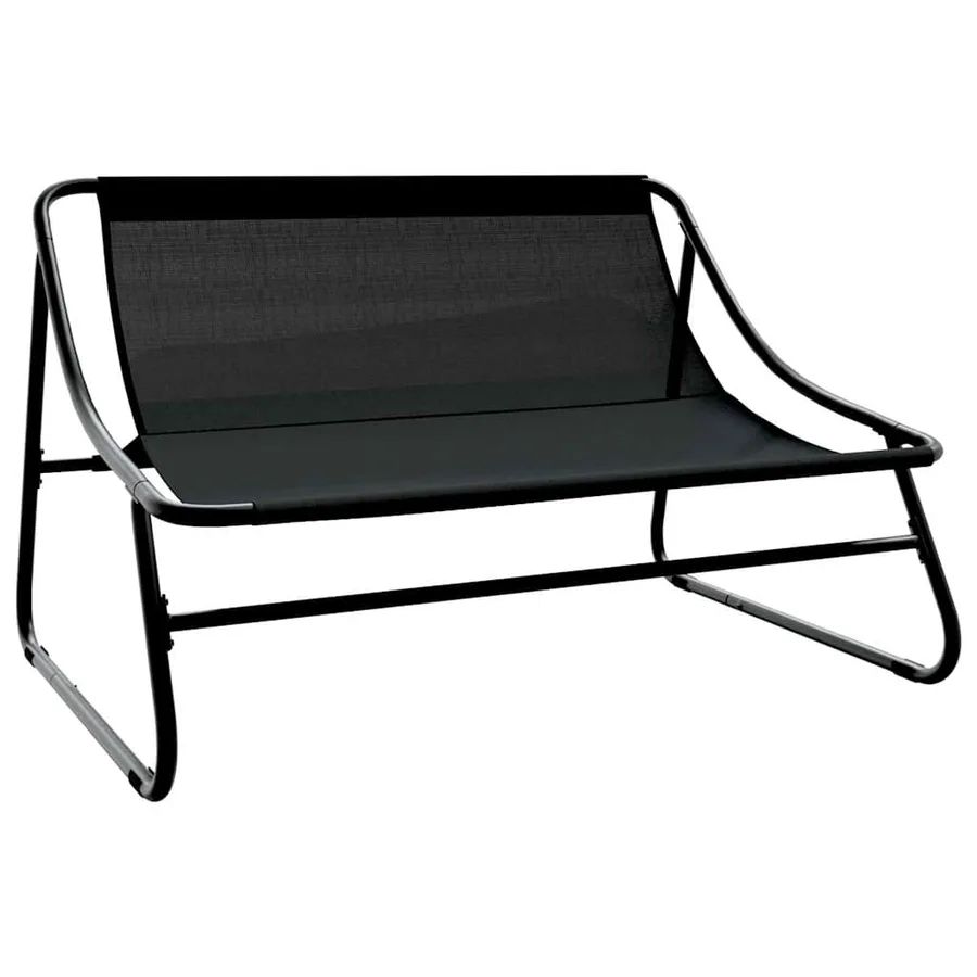 Mobilier de jardin Noir 110 x 81 x 71 cm Acier enduit de poudre - 4