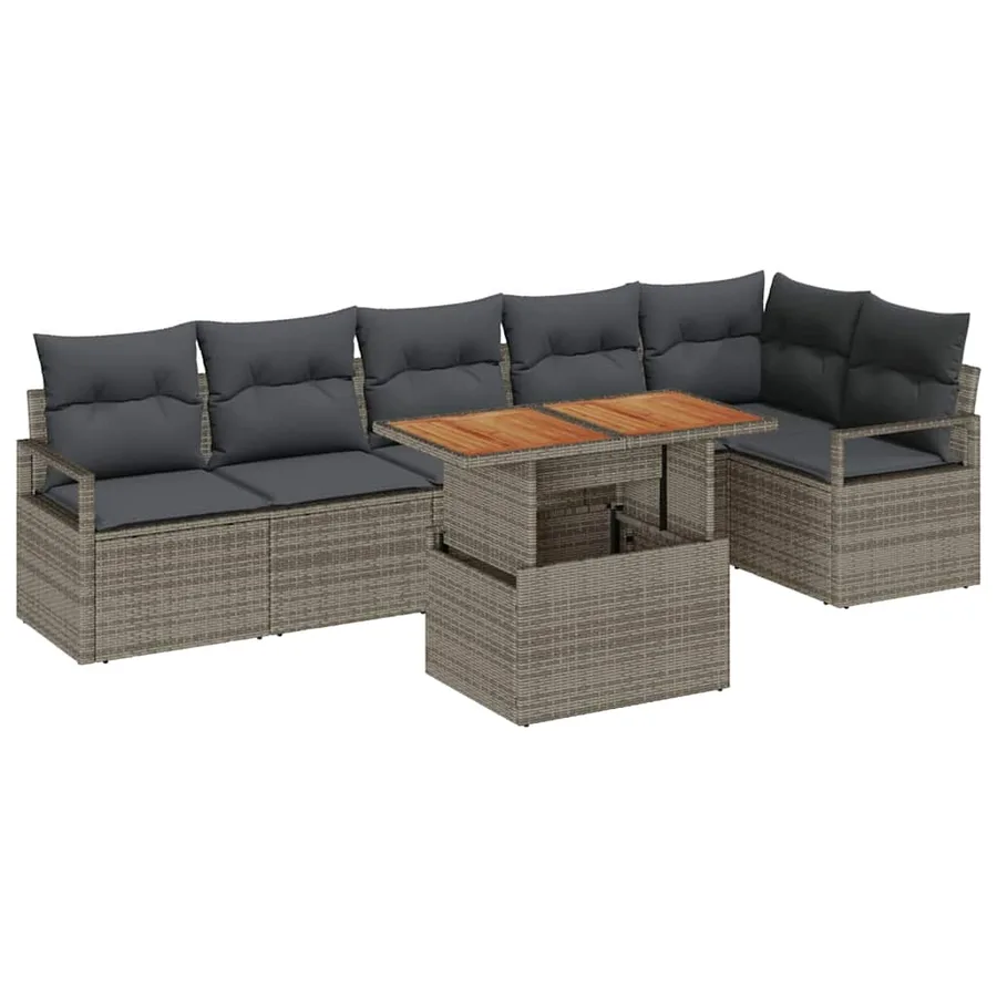 Ensemble de canapé de jardin 7 pc 6-Nombre de places - 2