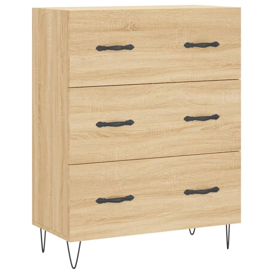 Buffet chêne sonoma 69,5x34x90 cm bois d'ingénierie - 2